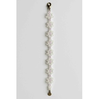 Bracelet fleurs cristal & rose – perles transparentes