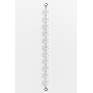 Bracelet fleurs cristal & violet – perles transparentes