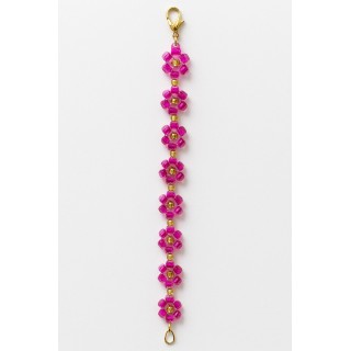 bracelet fleurs fuchsia
