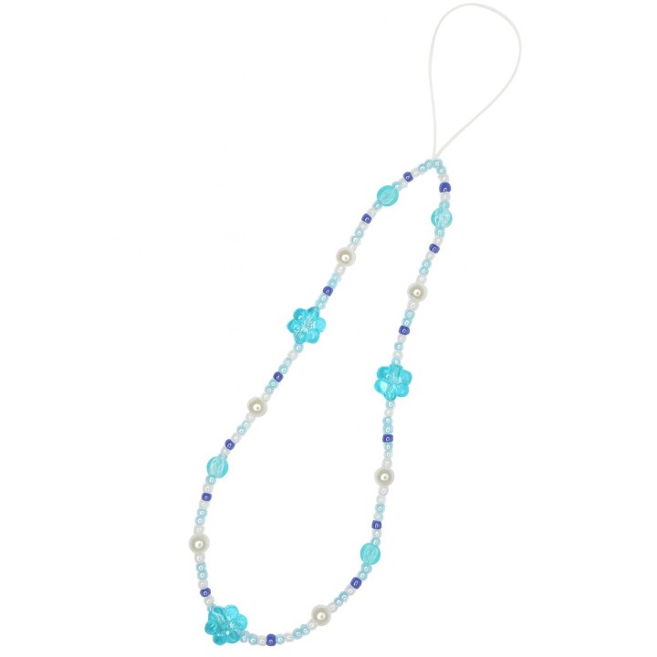 Bijou de téléphone “Fleurs Bleues”