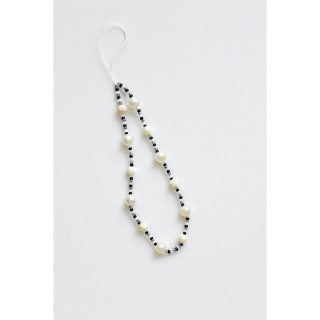 Bijou de téléphone « Élégance perle & noir »