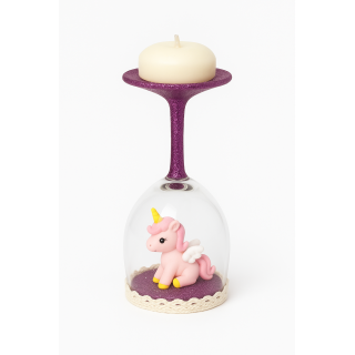 Bougeoir Licorne Rose – Décoration Féérique Artisanale Unique