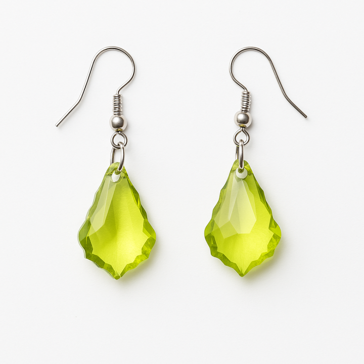 Boucles d’Oreilles Gouttes Vert Anis