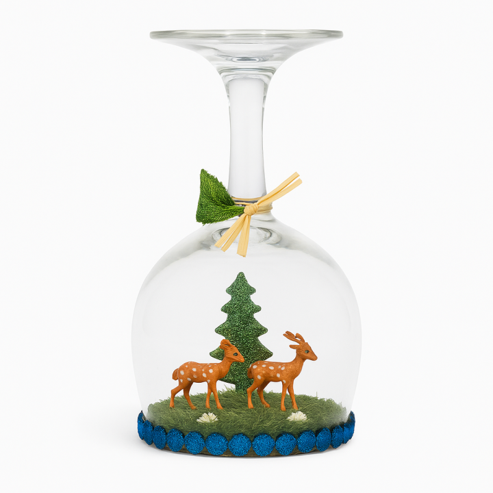 Bougeoir Forêt & Biches – Décoration Artisanale Naturelle Unique