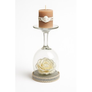 Bougeoir Fleur Blanche & Ange – Décoration Élégante et Lumineuse